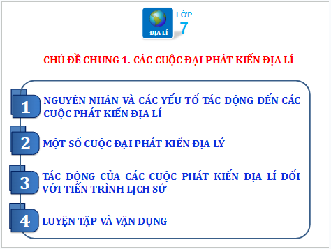 Giáo án điện tử Địa Lí 7 Chân trời sáng tạo Chủ đề chung 1: Các cuộc đại phát kiến địa lí thế kỉ XV – XVI | PPT Địa 7