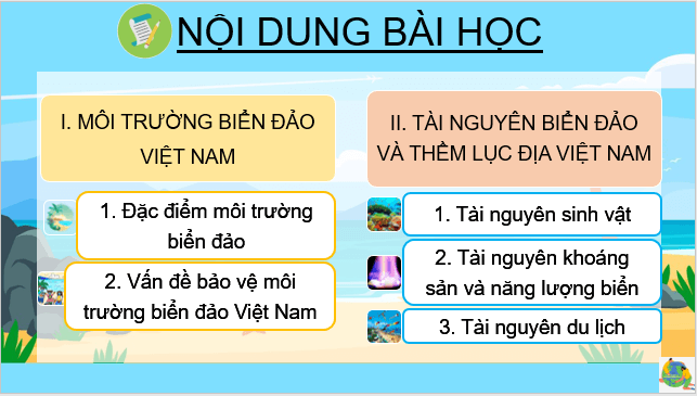 Giáo án điện tử Địa Lí 8 Cánh diều Bài 12: Môi trường và tài nguyên biển đảo Việt Nam | PPT Địa 8