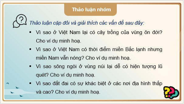 Giáo án điện tử Địa Lí 8 Chân trời sáng tạo Bài 3: Ảnh hưởng của địa hình đối với sự phân hoá tự nhiên và khai thác kinh tế | PPT Địa 8