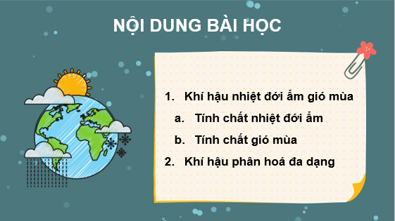 Giáo án điện tử Địa Lí 8 Chân trời sáng tạo Bài 6: Đặc điểm khí hậu | PPT Địa 8