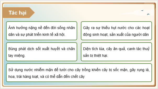 Giáo án điện tử Địa Lí 8 Chân trời sáng tạo Bài 9: Tác động của biến đổi khí hậu đối với khí hậu và thủy văn Việt Nam | PPT Địa 8