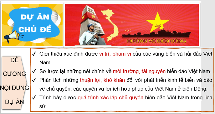 Giáo án điện tử Địa Lí 8 Kết nối tri thức Chủ đề chung 2: Bảo vệ chủ quyền, các quyền và lợi ích hợp pháp của Việt Nam ở Biển Đông | PPT Địa 8