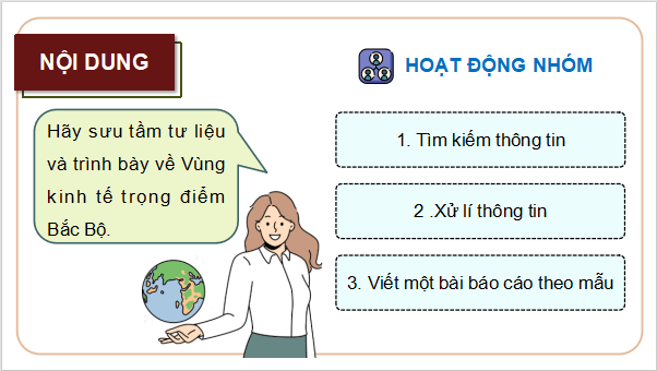 Giáo án điện tử Địa Lí 9 Cánh diều Bài 11: Thực hành: Trình bày về vùng kinh tế trọng điểm Bắc Bộ | PPT Địa 9