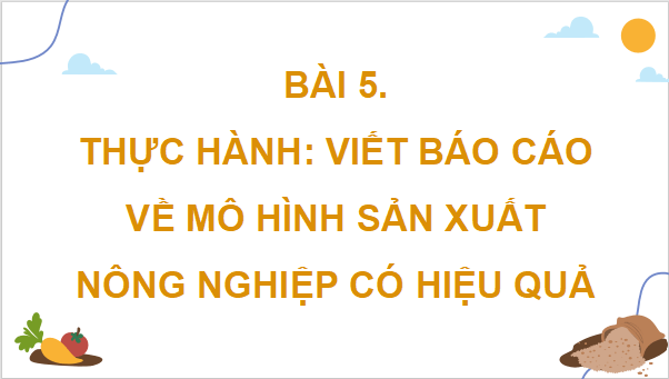 Giáo án điện tử Địa Lí 9 Cánh diều Bài 5: Thực hành: Viết báo cáo ngắn về mô hình sản xuất nông nghiệp | PPT Địa 9