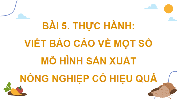 Giáo án điện tử Địa Lí 9 Chân trời sáng tạo Bài 5: Thực hành: Viết báo cáo về một số mô hình sản xuất nông nghiệp có hiệu quả | PPT Địa 9