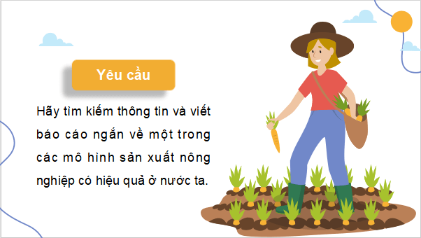 Giáo án điện tử Địa Lí 9 Chân trời sáng tạo Bài 5: Thực hành: Viết báo cáo về một số mô hình sản xuất nông nghiệp có hiệu quả | PPT Địa 9