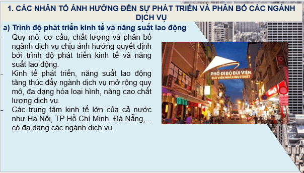 Giáo án điện tử Địa Lí 9 Chân trời sáng tạo Bài 8: Dịch vụ | PPT Địa 9