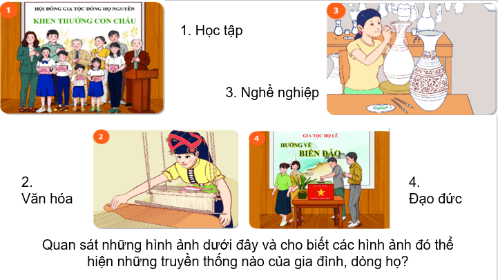 Giáo án điện tử GDCD 6 Chân trời sáng tạo Bài 1: Tự hào về truyền thống gia đình, dòng họ | PPT Giáo dục công dân 6