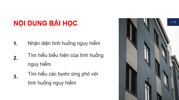 Giáo án điện tử GDCD 6 Chân trời sáng tạo Bài 7: Ứng phó với tình huống nguy hiểm | PPT Giáo dục công dân 6