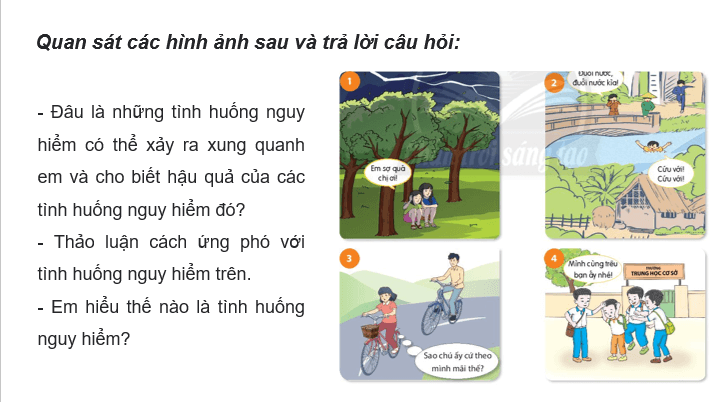 Giáo án điện tử GDCD 6 Chân trời sáng tạo Bài 7: Ứng phó với tình huống nguy hiểm | PPT Giáo dục công dân 6