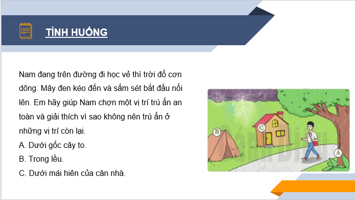 Giáo án điện tử GDCD 6 Cánh diều Bài 8: Ứng phó với tình huống nguy hiểm từ thiên nhiên | PPT Giáo dục công dân 6