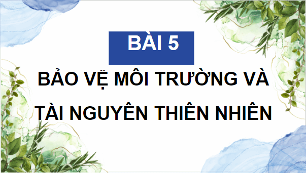 Giáo án điện tử GDCD 8 Cánh diều Bài 5: Bảo vệ môi trường và tài nguyên thiên nhiên | PPT Giáo dục công dân 8