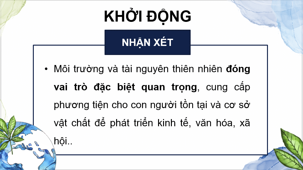 Giáo án điện tử GDCD 8 Chân trời sáng tạo Bài 5: Bảo vệ môi trường và tài nguyên thiên nhiên | PPT Giáo dục công dân 8