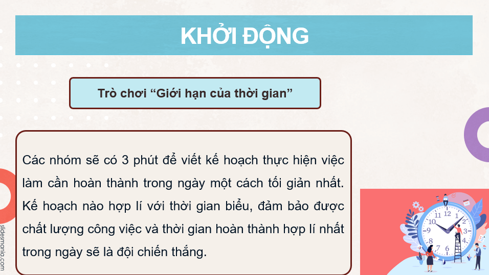 Giáo án điện tử GDCD 9 Chân trời sáng tạo Bài 6: Quản lí thời gian hiệu quả | PPT Giáo dục công dân 9