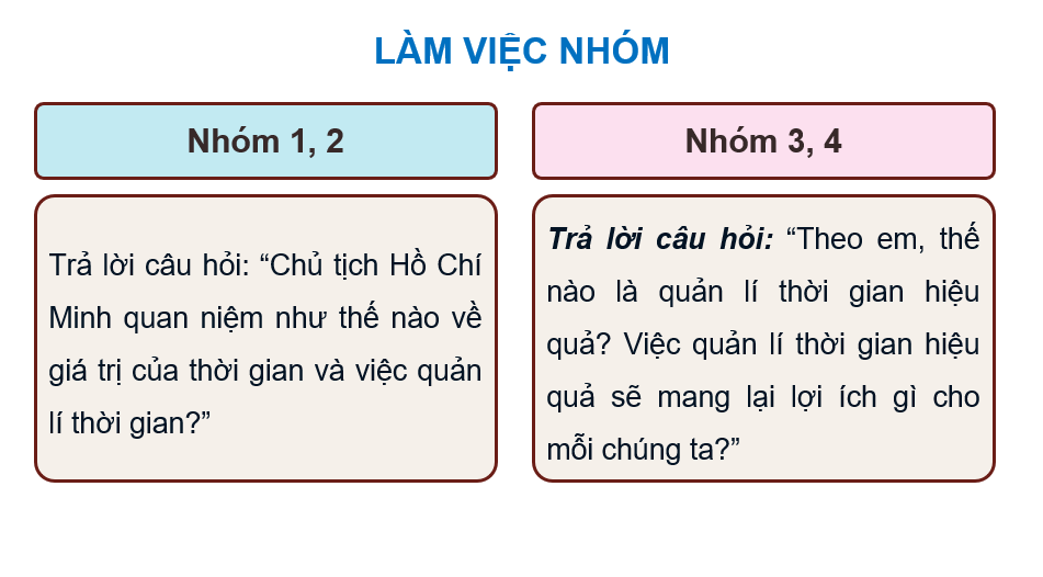 Giáo án điện tử GDCD 9 Chân trời sáng tạo Bài 6: Quản lí thời gian hiệu quả | PPT Giáo dục công dân 9