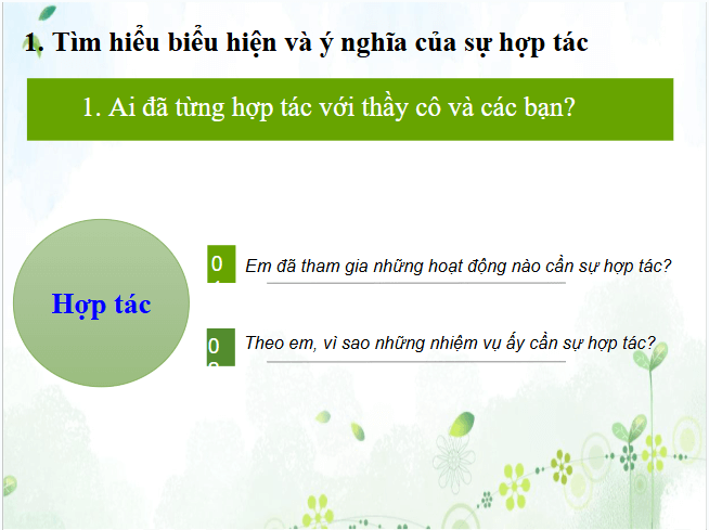 Giáo án điện tử HĐTN 7 Chân trời sáng tạo Chủ đề 3: Hợp tác thực hiện nhiệm vụ chung | PPT Hoạt động trải nghiệm 7