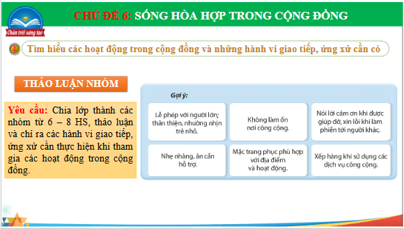 Giáo án điện tử HĐTN 7 Chân trời sáng tạo Chủ đề 6: Sống hòa hợp trong cộng đồng | PPT Hoạt động trải nghiệm 7