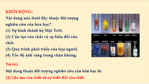 Giáo án điện tử Hóa 10 Cánh diều Bài 1: Nhập môn Hóa học | PPT Hóa học 10