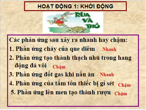 Giáo án điện tử Hóa 10 Chân trời sáng tạo Bài 15: Phương trình tốc độ phản ứng và hằng số tốc độ phản ứng | PPT Hóa học 10