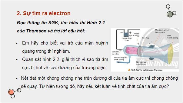 Giáo án điện tử Hóa 10 Chân trời sáng tạo Bài 2: Thành phần của nguyên tử | PPT Hóa học 10