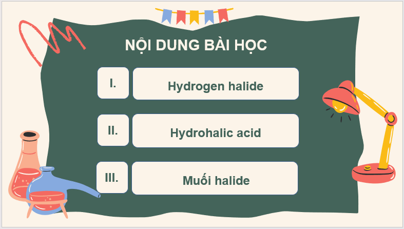 Giáo án điện tử Hóa 10 Kết nối tri thức Bài 22: Hydrogen halide. Muối halide | PPT Hóa học 10