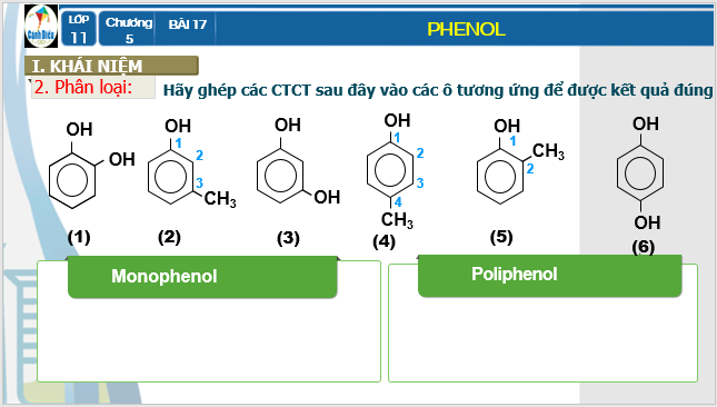 Giáo án điện tử Hóa 11 Cánh diều Bài 17: Phenol | PPT Hóa học 11