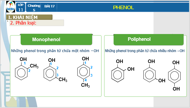 Giáo án điện tử Hóa 11 Cánh diều Bài 17: Phenol | PPT Hóa học 11