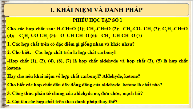 Giáo án điện tử Hóa 11 Cánh diều Bài 18: Hợp chất carbonyl | PPT Hóa học 11