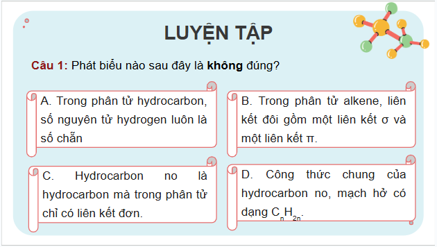 Giáo án điện tử Hóa 11 Kết nối tri thức Bài 18: Ôn tập chương 4 | PPT Hóa học 11