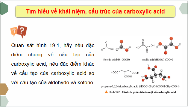 Giáo án điện tử Hóa 11 Chân trời sáng tạo Bài 19: Carboxylic acid | PPT Hóa học 11