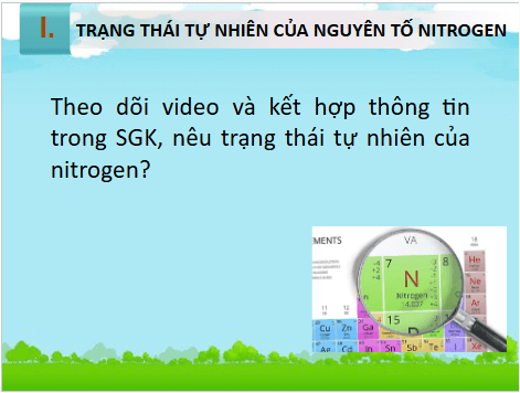 Giáo án điện tử Hóa 11 Chân trời sáng tạo Bài 3: Đơn chất nitrogen | PPT Hóa học 11