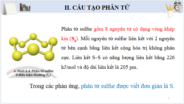 Giáo án điện tử Hóa 11 Chân trời sáng tạo Bài 6: Sulfur và sulfur dioxide | PPT Hóa học 11