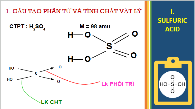 Giáo án điện tử Hóa 11 Cánh diều Bài 7: Sulfuric acid và muối sulfate | PPT Hóa học 11