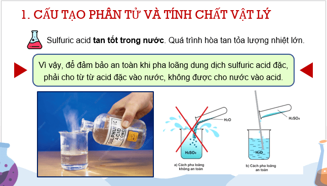 Giáo án điện tử Hóa 11 Cánh diều Bài 7: Sulfuric acid và muối sulfate | PPT Hóa học 11