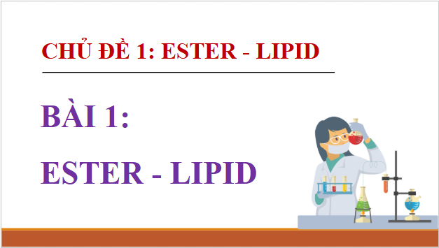 Giáo án điện tử Hóa 12 Cánh diều Bài 1: Ester – Lipid | PPT Hóa học 12