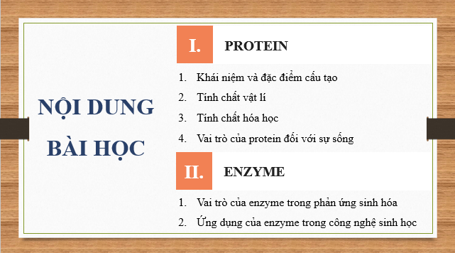 Giáo án điện tử Hóa 12 Kết nối Bài 10: Protein và enzyme | PPT Hóa học 12 Kết nối tri thức