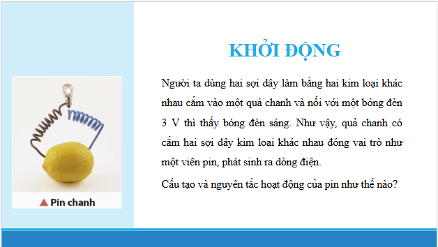 Giáo án điện tử Hóa 12 Chân trời Bài 12: Thế điện cực và nguồn điện hoá học | PPT Hóa học 12 Chân trời sáng tạo