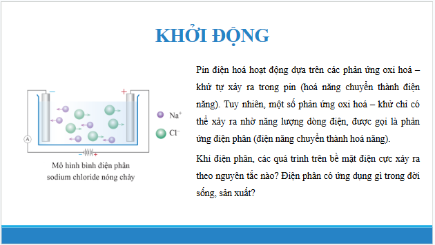 Giáo án điện tử Hóa 12 Chân trời Bài 13: Điện phân | PPT Hóa học 12 Chân trời sáng tạo