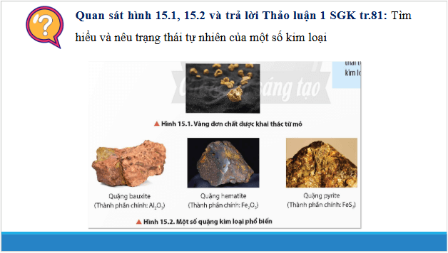 Giáo án điện tử Hóa 12 Chân trời Bài 15: Các phương pháp tách kim loại | PPT Hóa học 12 Chân trời sáng tạo