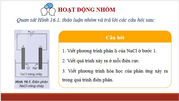 Giáo án điện tử Hóa 12 Kết nối Bài 16: Điện phân | PPT Hóa học 12 Kết nối tri thức