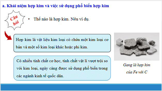 Giáo án điện tử Hóa 12 Chân trời Bài 16: Hợp kim – Sự ăn mòn kim loại | PPT Hóa học 12 Chân trời sáng tạo