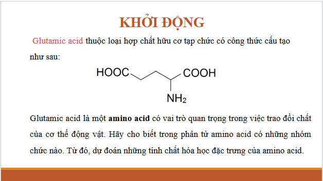 Giáo án điện tử Hóa 12 Cánh diều Bài 6: Amino acid | PPT Hóa học 12