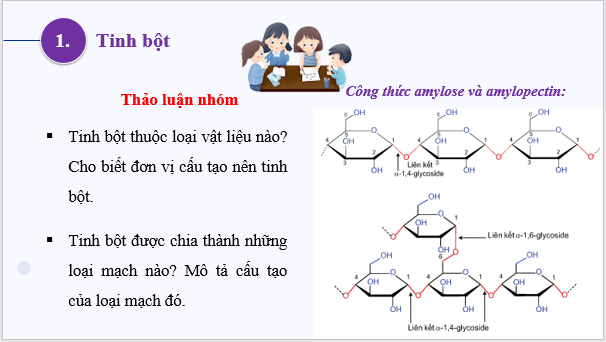 Giáo án điện tử Hóa 12 Kết nối Bài 6: Tinh bột và cellulose | PPT Hóa học 12 Kết nối tri thức