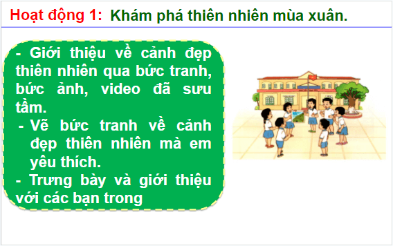 Giáo án điện tử HĐTN lớp 1 Cánh diều Tuần 18: Em yêu thiên nhiên | PPT Hoạt động trải nghiệm lớp 1