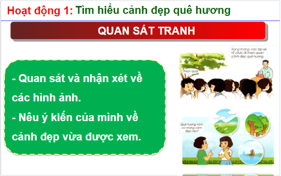 Giáo án điện tử HĐTN lớp 1 Cánh diều Tuần 21: Cảnh đẹp quê hương em | PPT Hoạt động trải nghiệm lớp 1