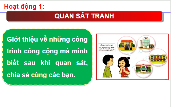 Giáo án điện tử HĐTN lớp 1 Cánh diều Tuần 24: Công trình công cộng quê em | PPT Hoạt động trải nghiệm lớp 1