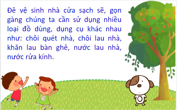 Giáo án điện tử HĐTN lớp 1 Cánh diều Tuần 26: Vệ sinh nhà cửa | PPT Hoạt động trải nghiệm lớp 1