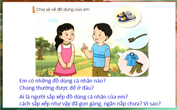 Giáo án điện tử HĐTN lớp 1 Cánh diều Tuần 27: Sắp xếp đồ dùng của em | PPT Hoạt động trải nghiệm lớp 1