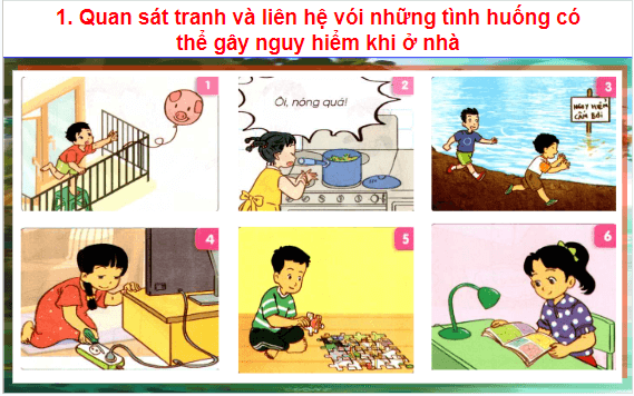 Giáo án điện tử HĐTN lớp 1 Cánh diều Tuần 28: An toàn khi ở nhà | PPT Hoạt động trải nghiệm lớp 1