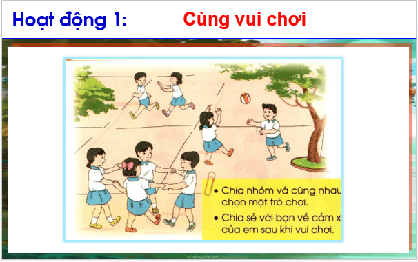 Giáo án điện tử HĐTN lớp 1 Cánh diều Tuần 4: An toàn khi vui chơi | PPT Hoạt động trải nghiệm lớp 1